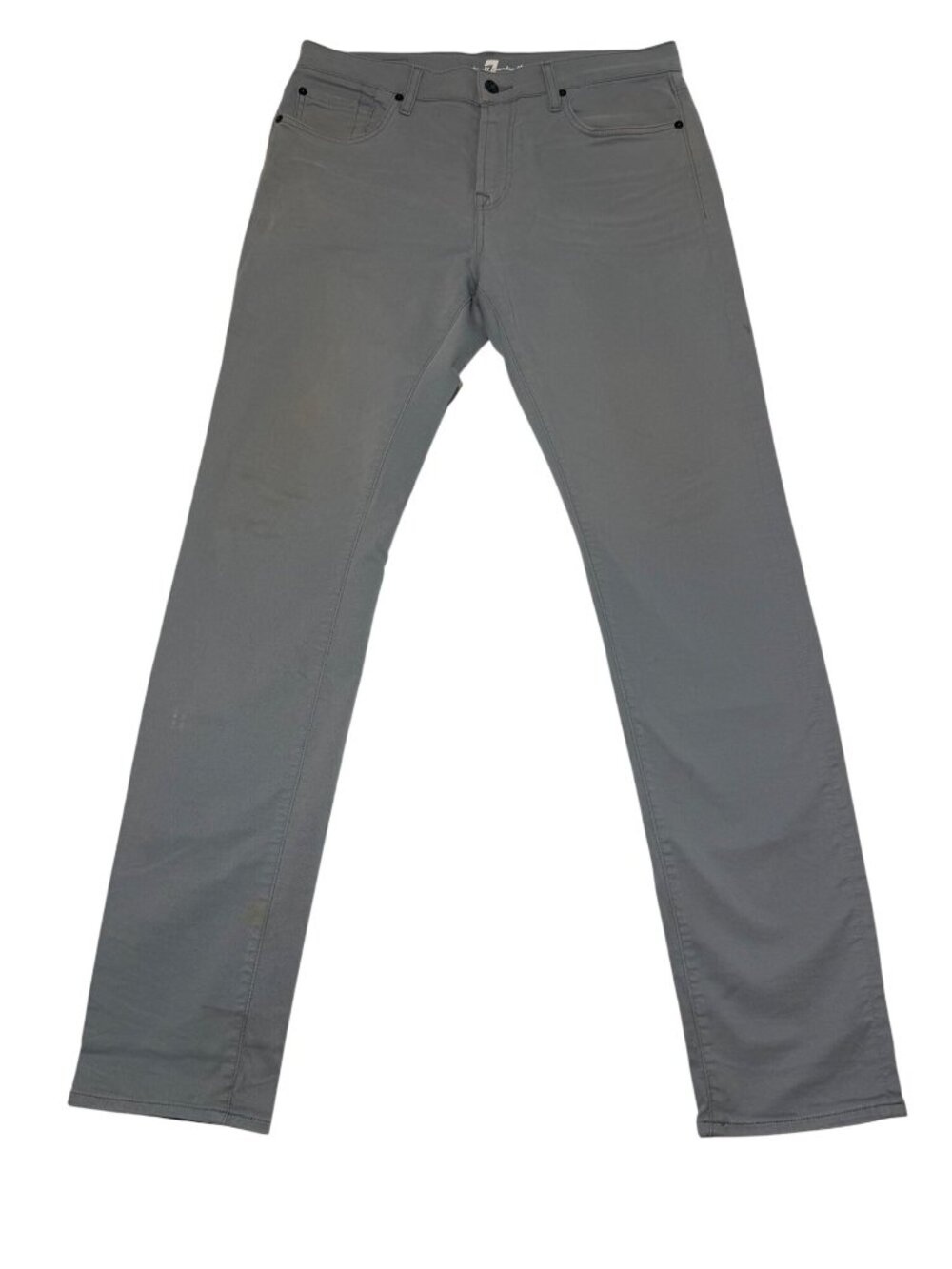 7 For All Mankind Adrien Total Twill Pants Gray sz 33 Straight Fit Cotton Blend